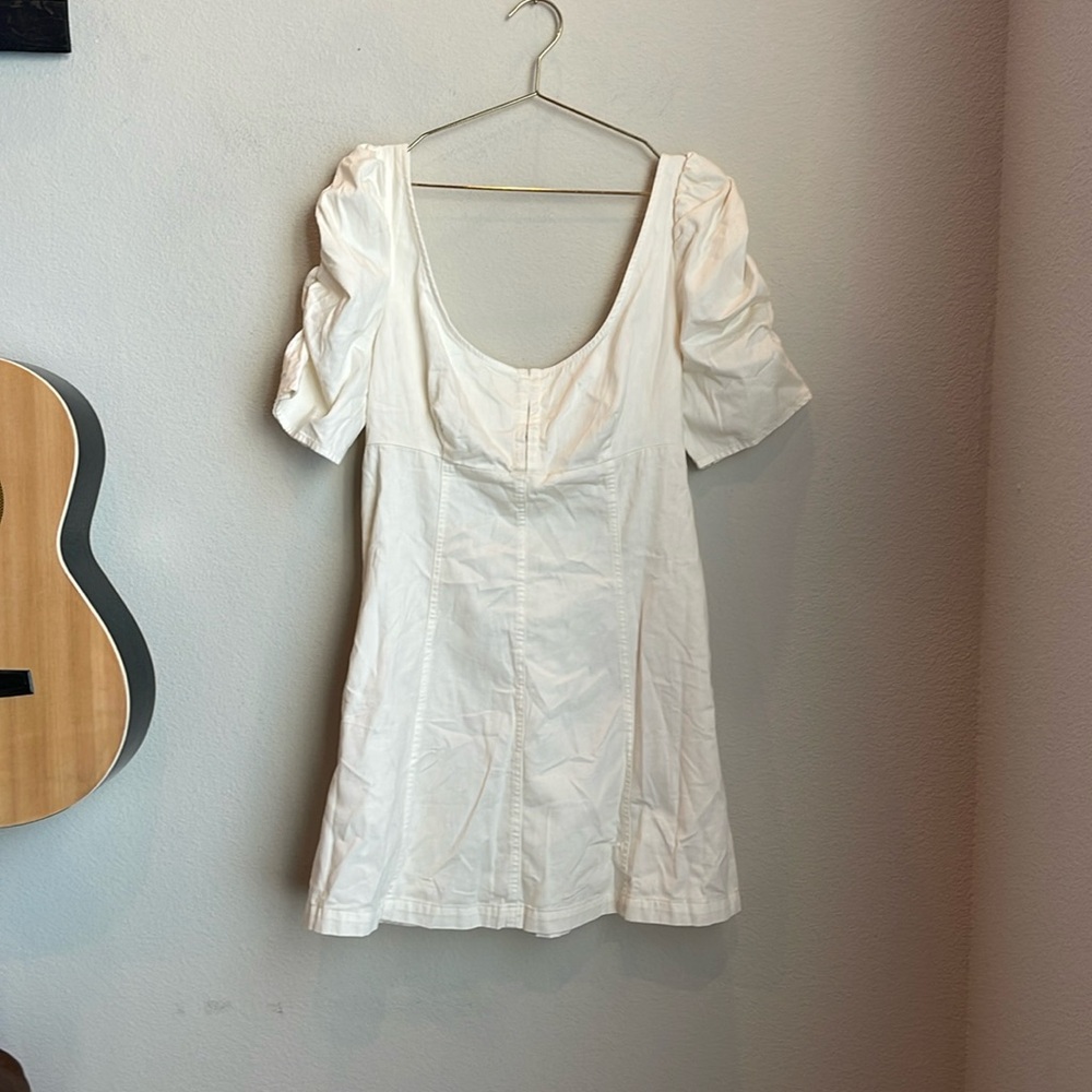 NWT Free People Cheyenne Puff Sleeve Denim Dress Size Medium - Picture 4 of 15